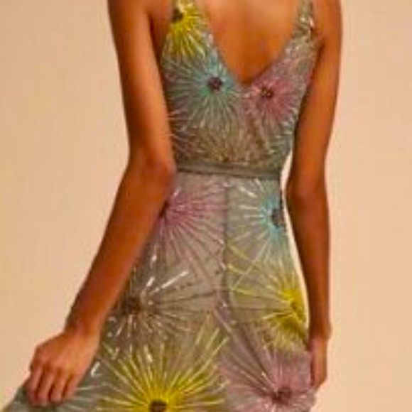 BHLDN x Anthropologie Sparkler 2/XS Embellished Beaded Mini Cocktail Semi-Formal - Picture 6 of 8